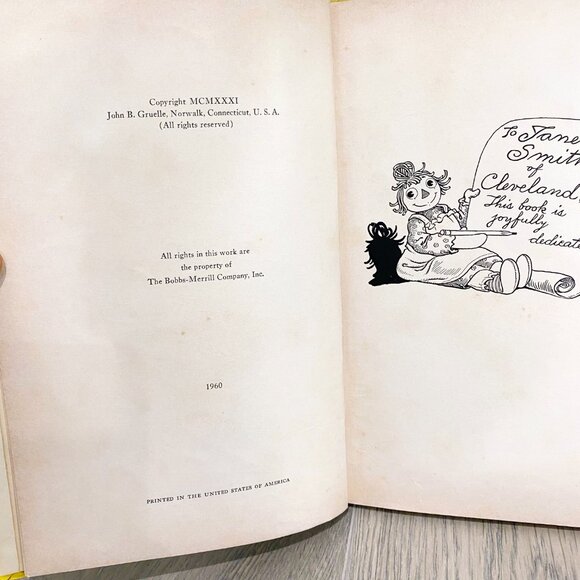 Raggedy Ann in Cookie Land by Johnny Gruelle 1960 Bobbs Merrill / VTG Hardcover - Picture 2 of 8